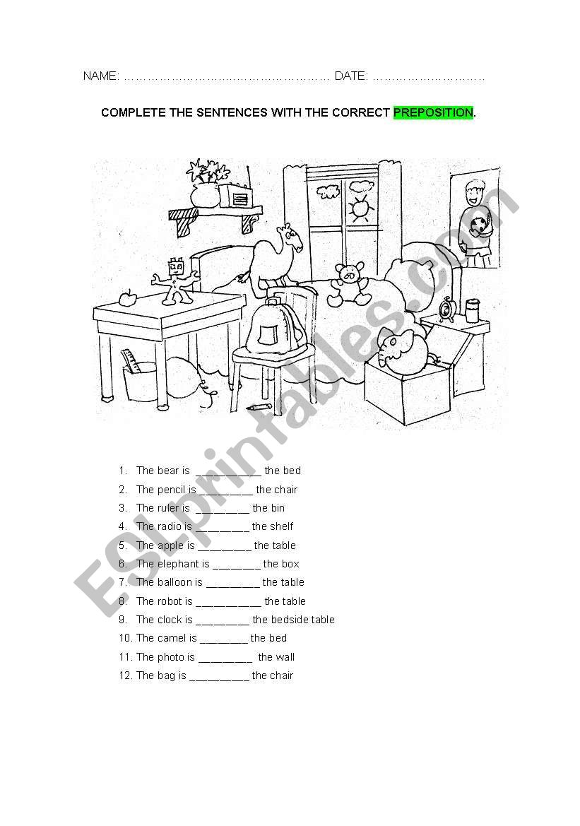place_prepositions worksheet