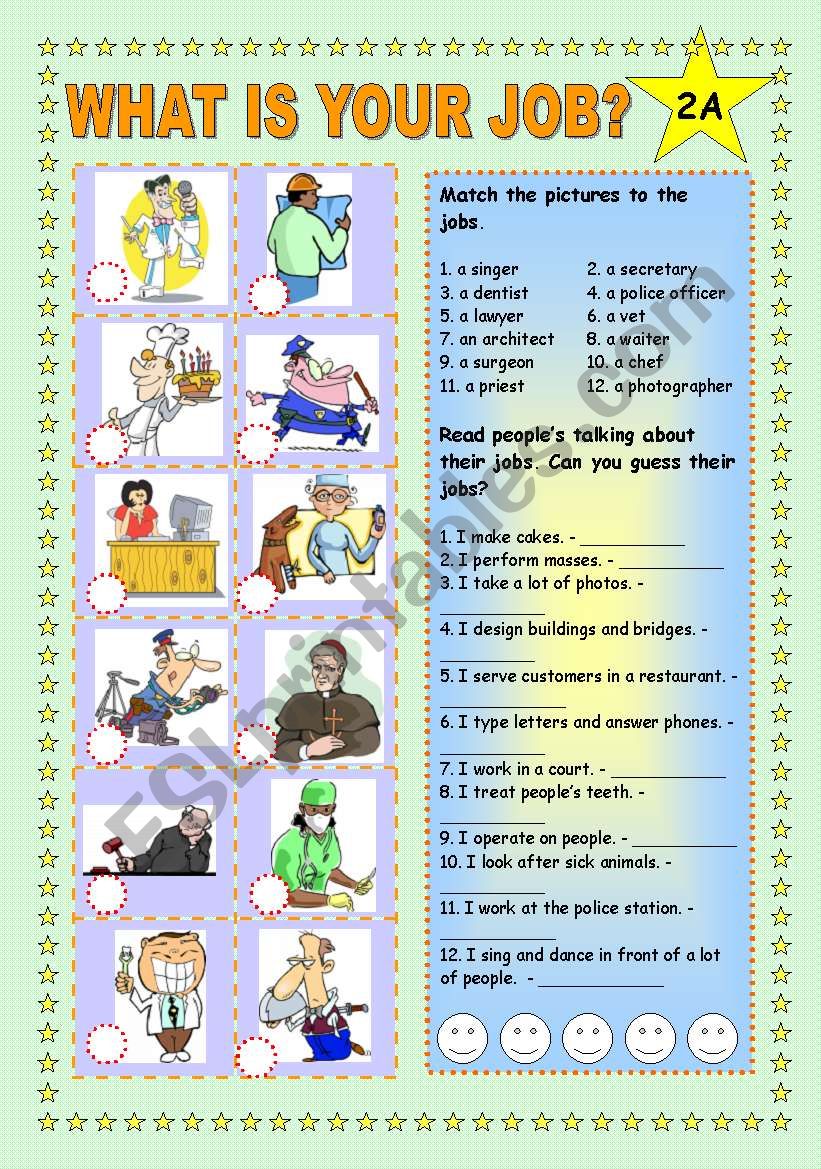 What is your job? Part 2 A worksheet