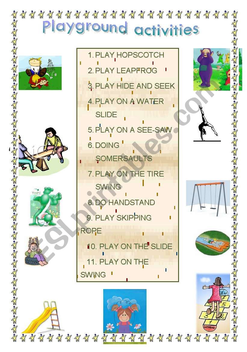 Playground activities worksheet