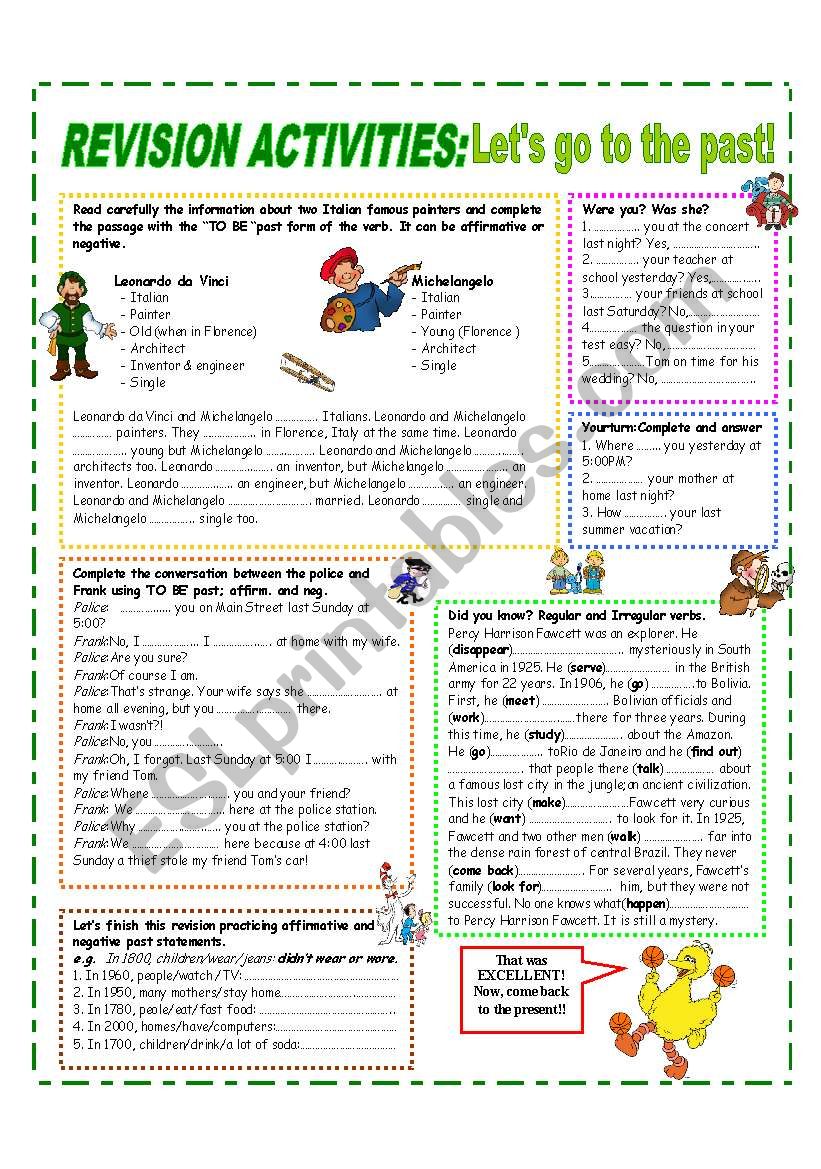 END OF THE SCHOOL YEAR - REVISION ACTIVITIES HANDOUT