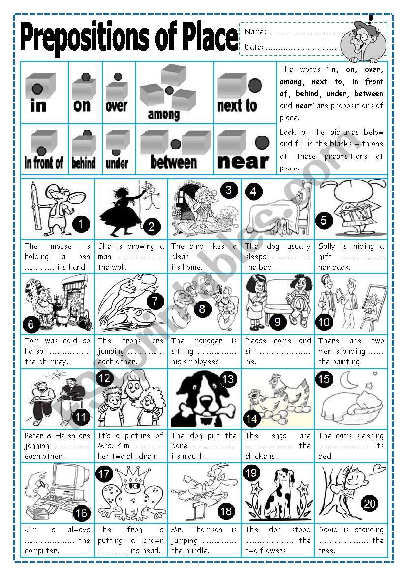 Prepositions of Place (2) worksheet