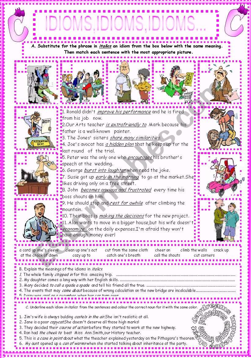 IDIOMS,IDIOMS,IDIOMS...(3) worksheet