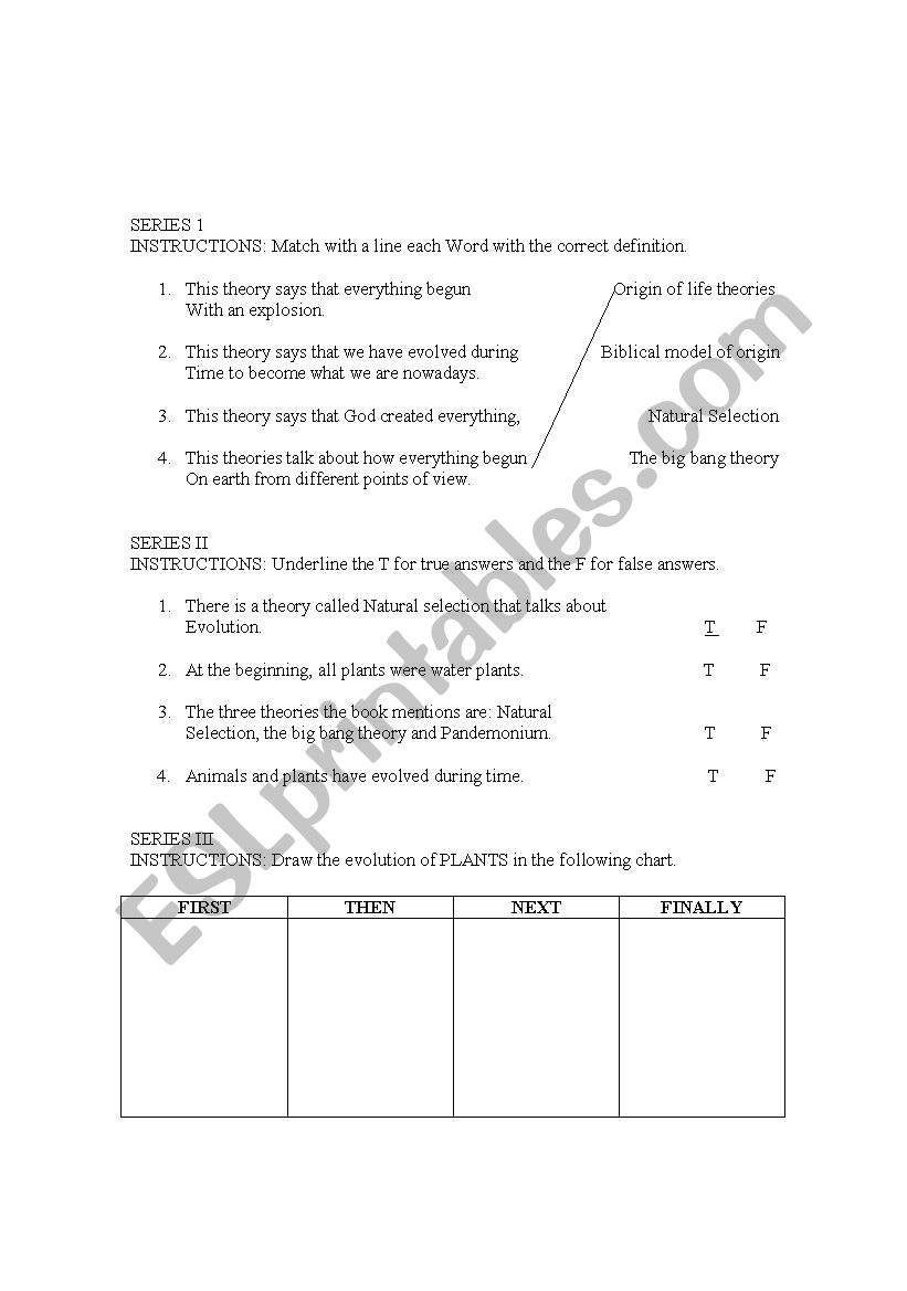 Science quiz worksheet