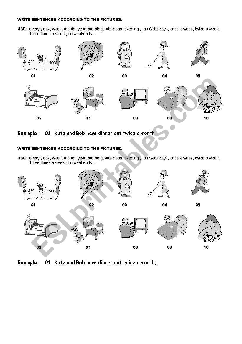 Adverbs of frequency worksheet