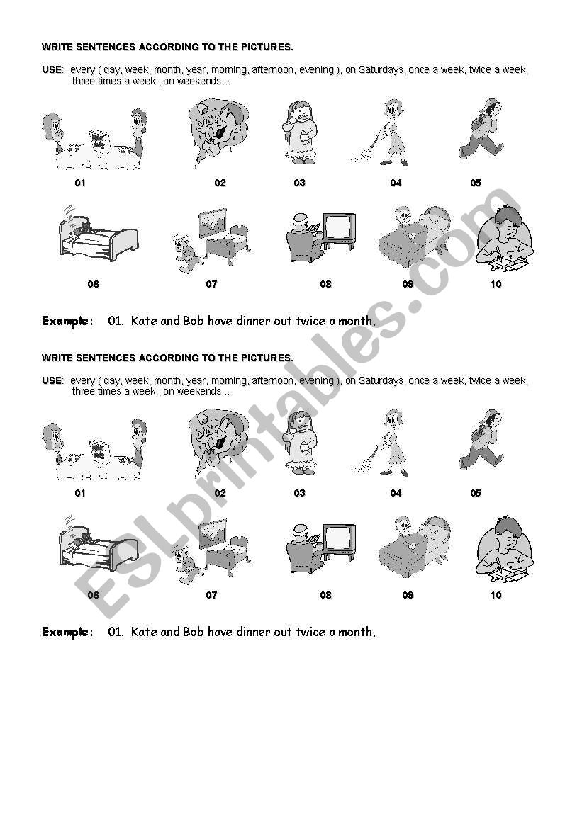 Adverbs of frequency worksheet