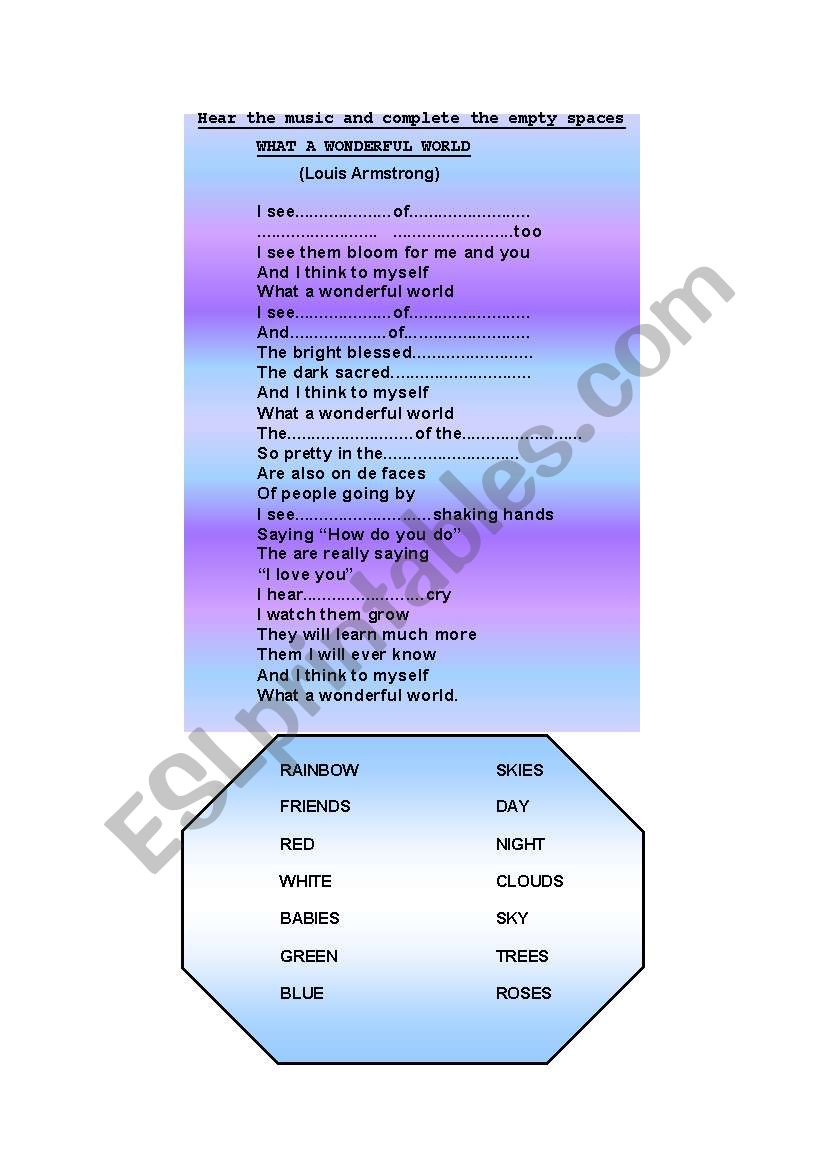 Music worksheet