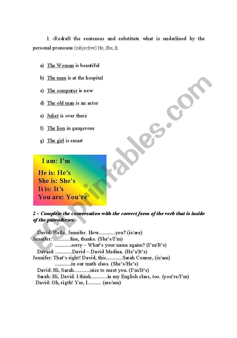 verbs worksheet