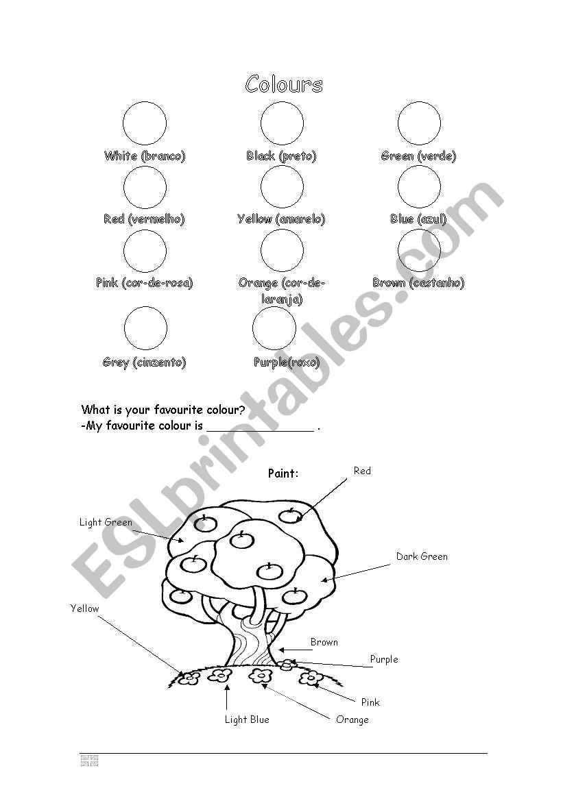 colors worksheet