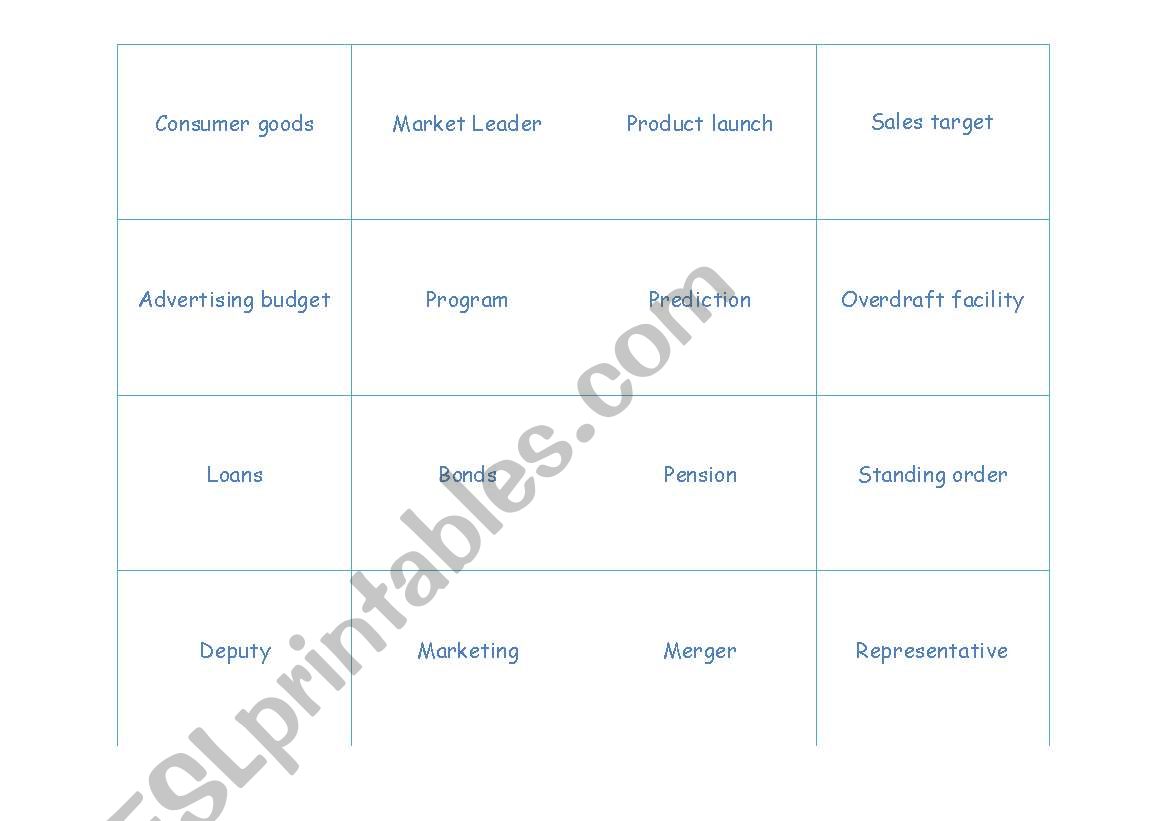 Products and sales worksheet