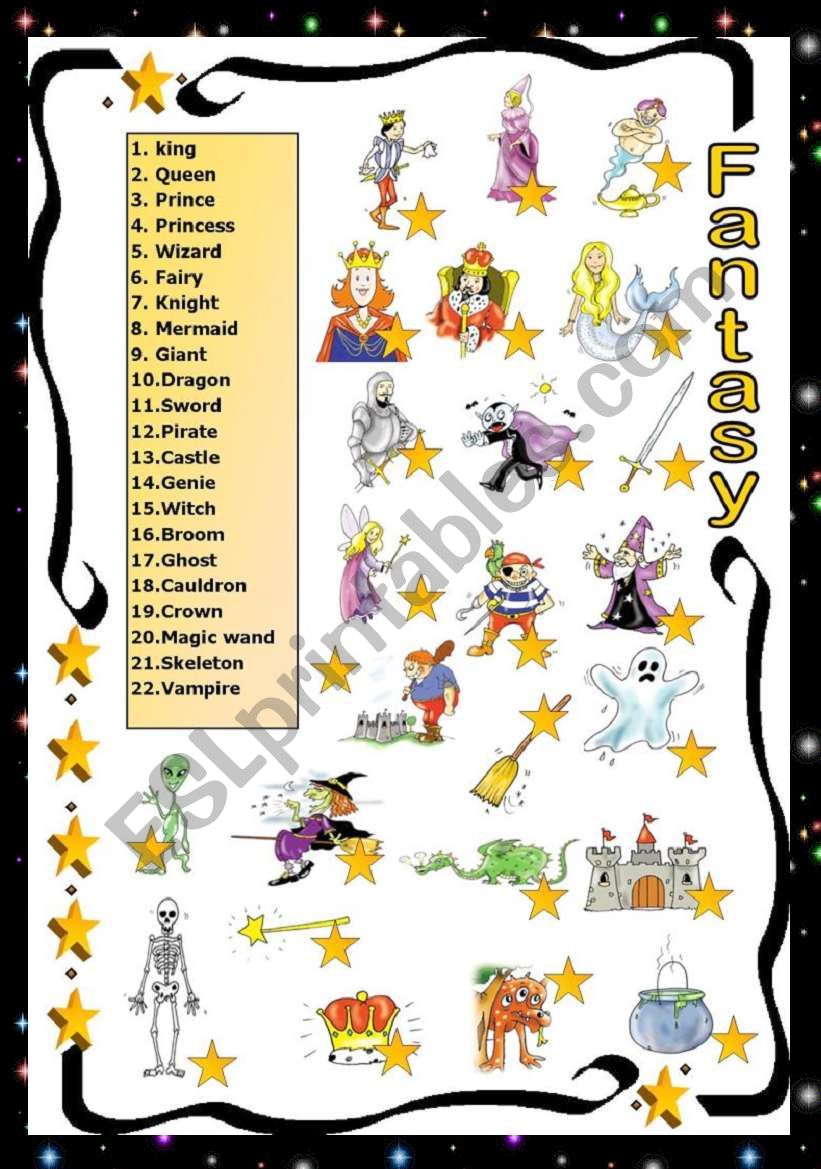 Fantasy worksheet