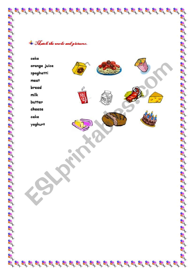 food worksheet