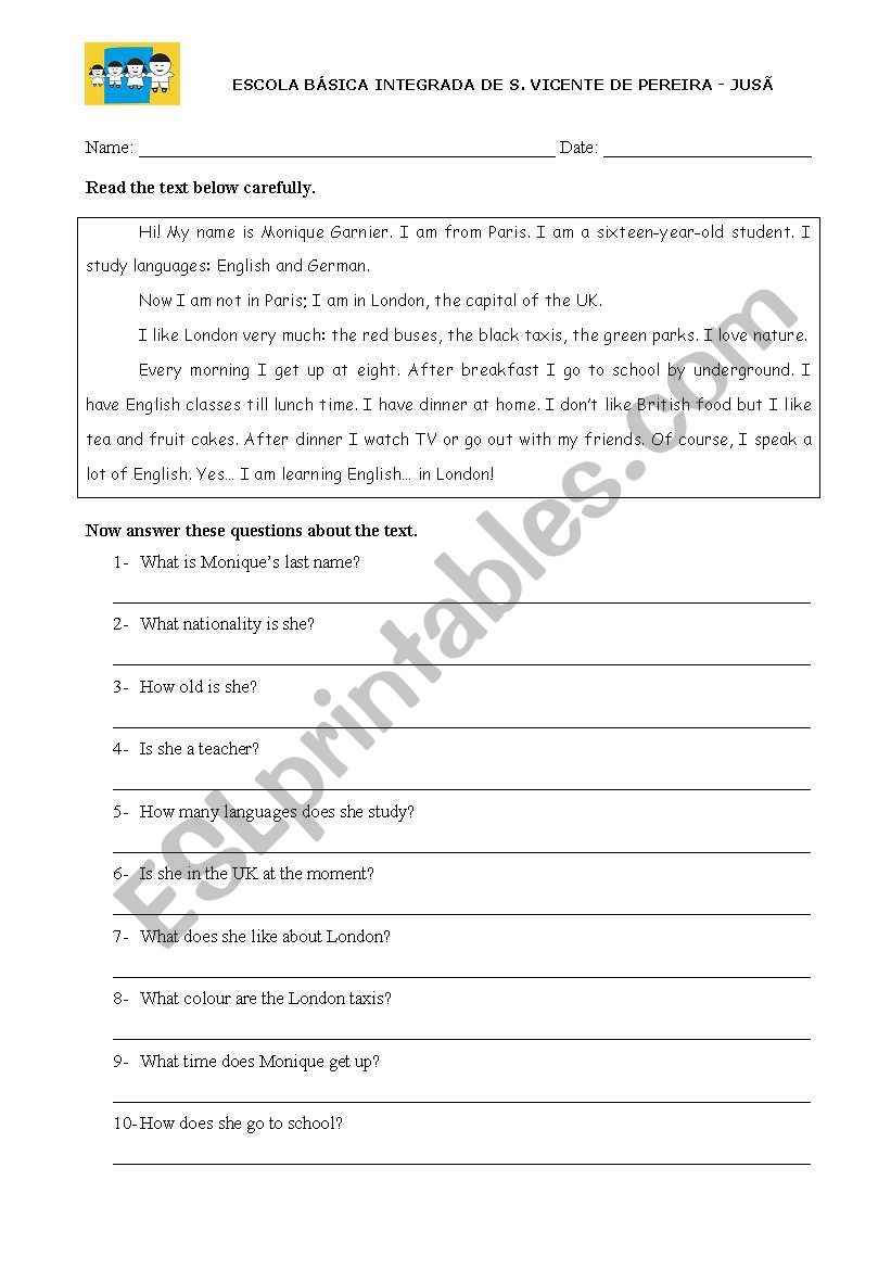 daily routine worksheet