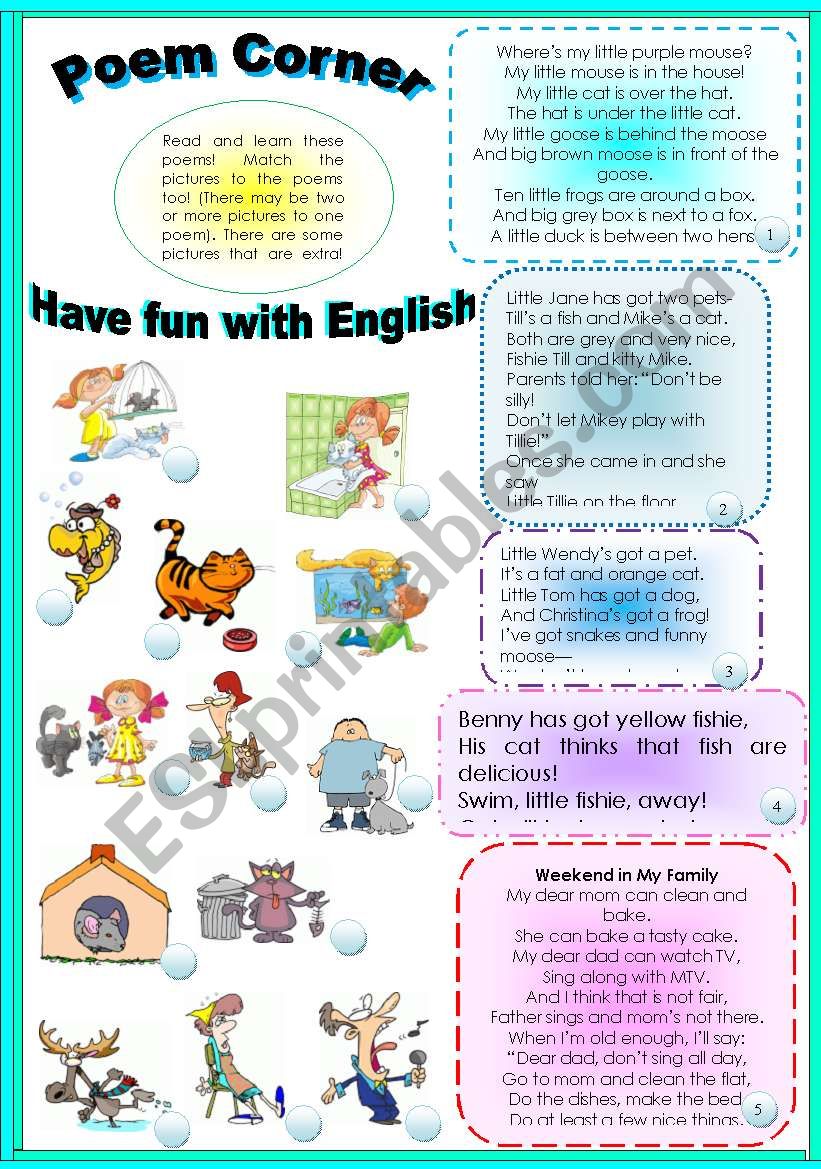 LEARN SOME INTERESTING POEMS! HAVE FUN WITH ENGLISH!