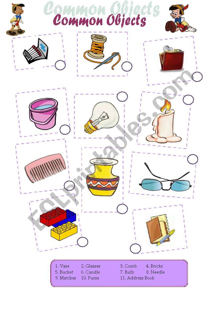 Common Objects  worksheet