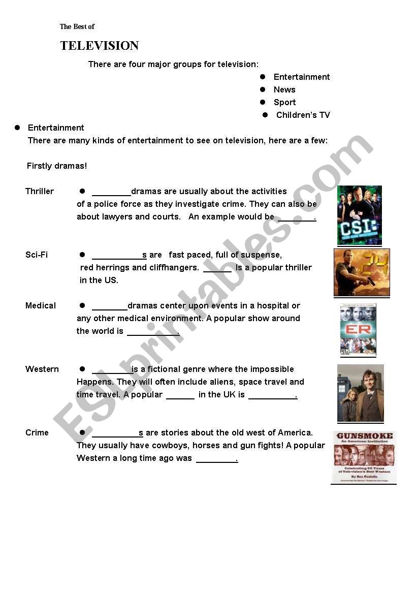 The Best of TV worksheet