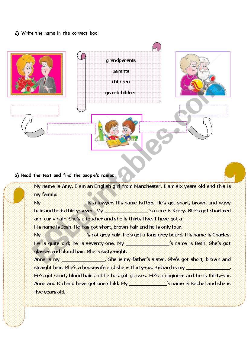 family relationships (2/3) worksheet