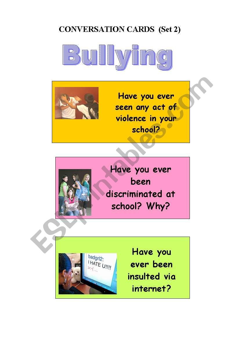 Bullying (Conversation cards 2)