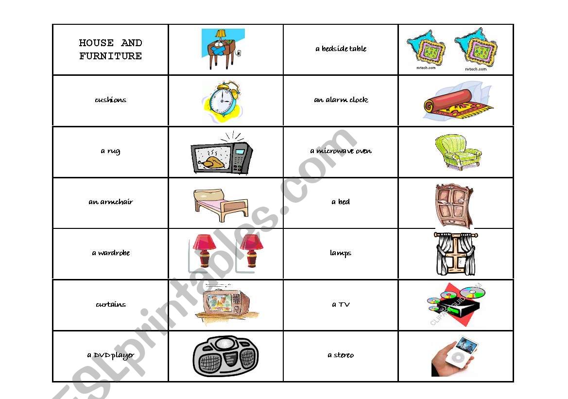 Domino - Furniture worksheet