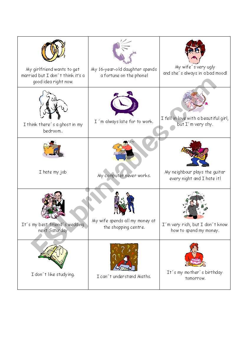 cards  worksheet