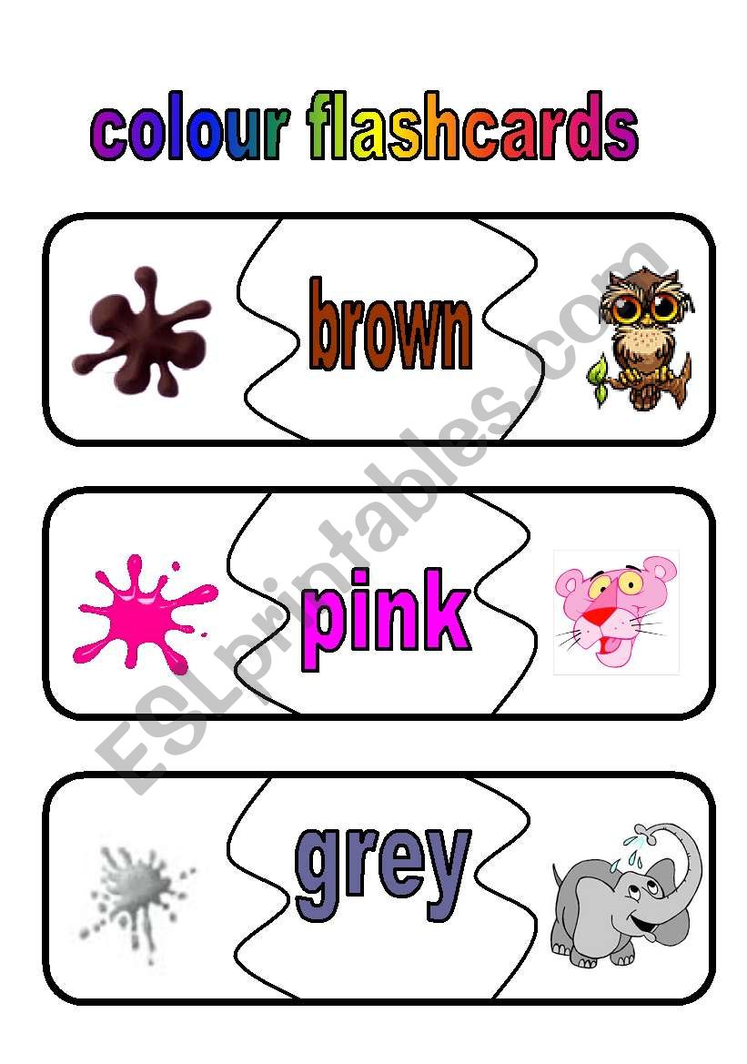 colour flashcards worksheet