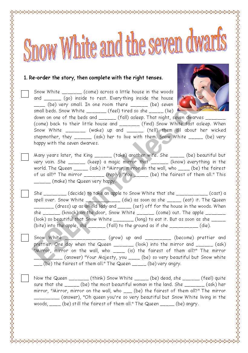 REVISING TENSES: SNOW WHITE AND THE SEVEN DWARFS