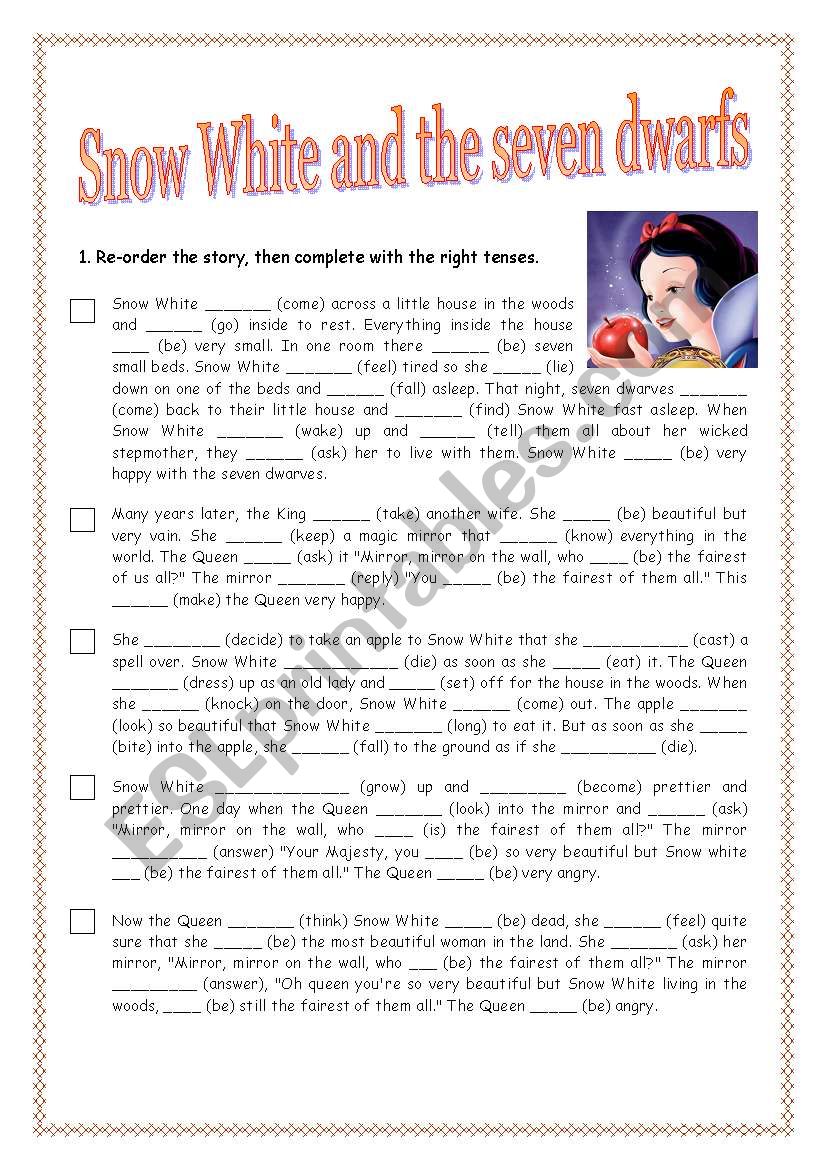 REVISING TENSES: SNOW WHITE AND THE SEVEN DWARFS