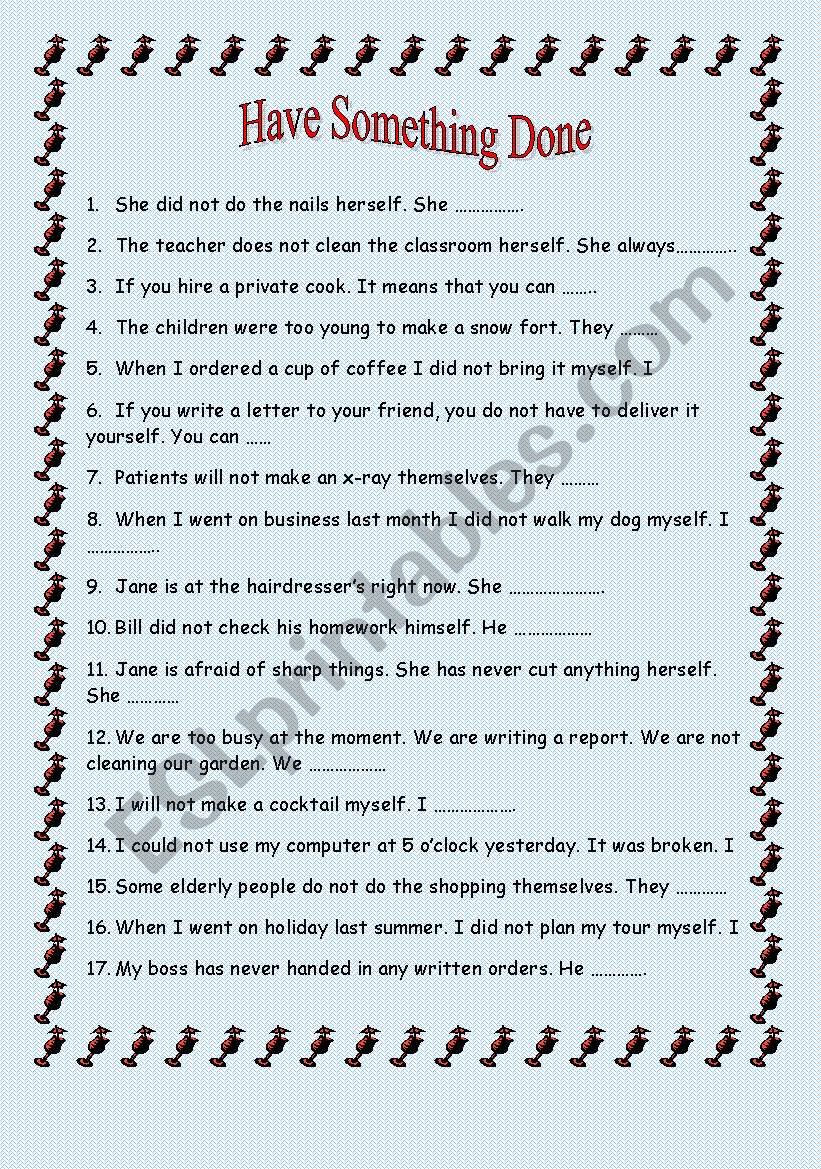 Предложения have something done. Have something done упражнения. Have/get something done упражнения. Have smth done упражнения Worksheet. Have smth done упражнения.