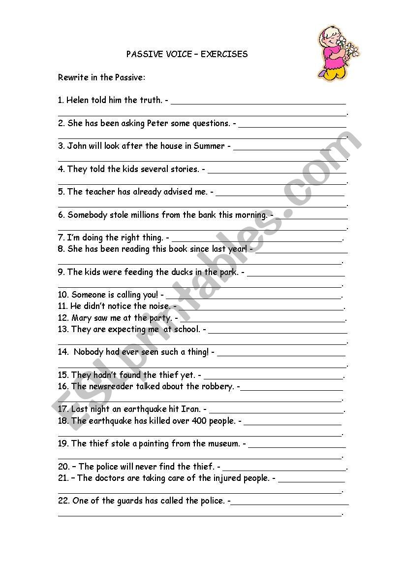 passive voice worksheet