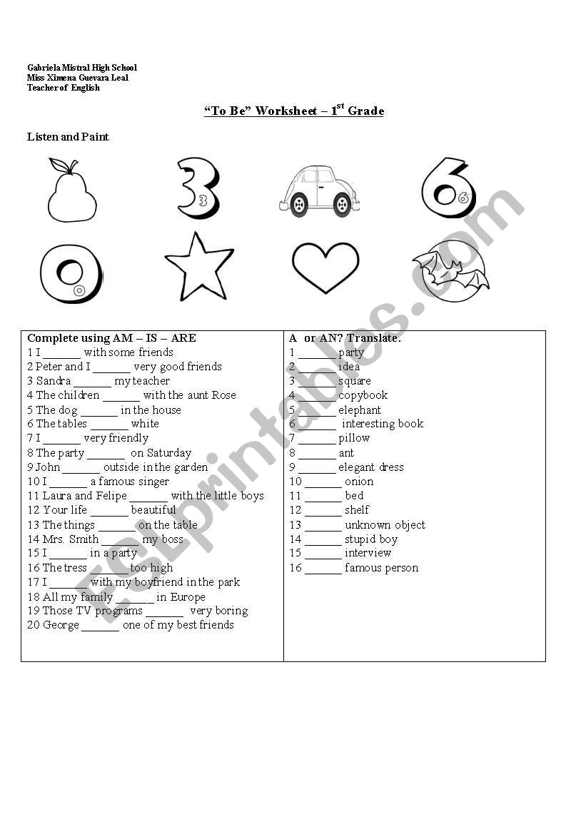 elementary vocabulary worksheet