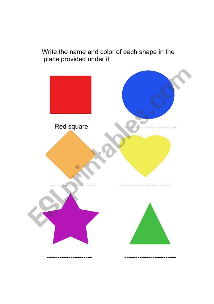 Shapes worksheet