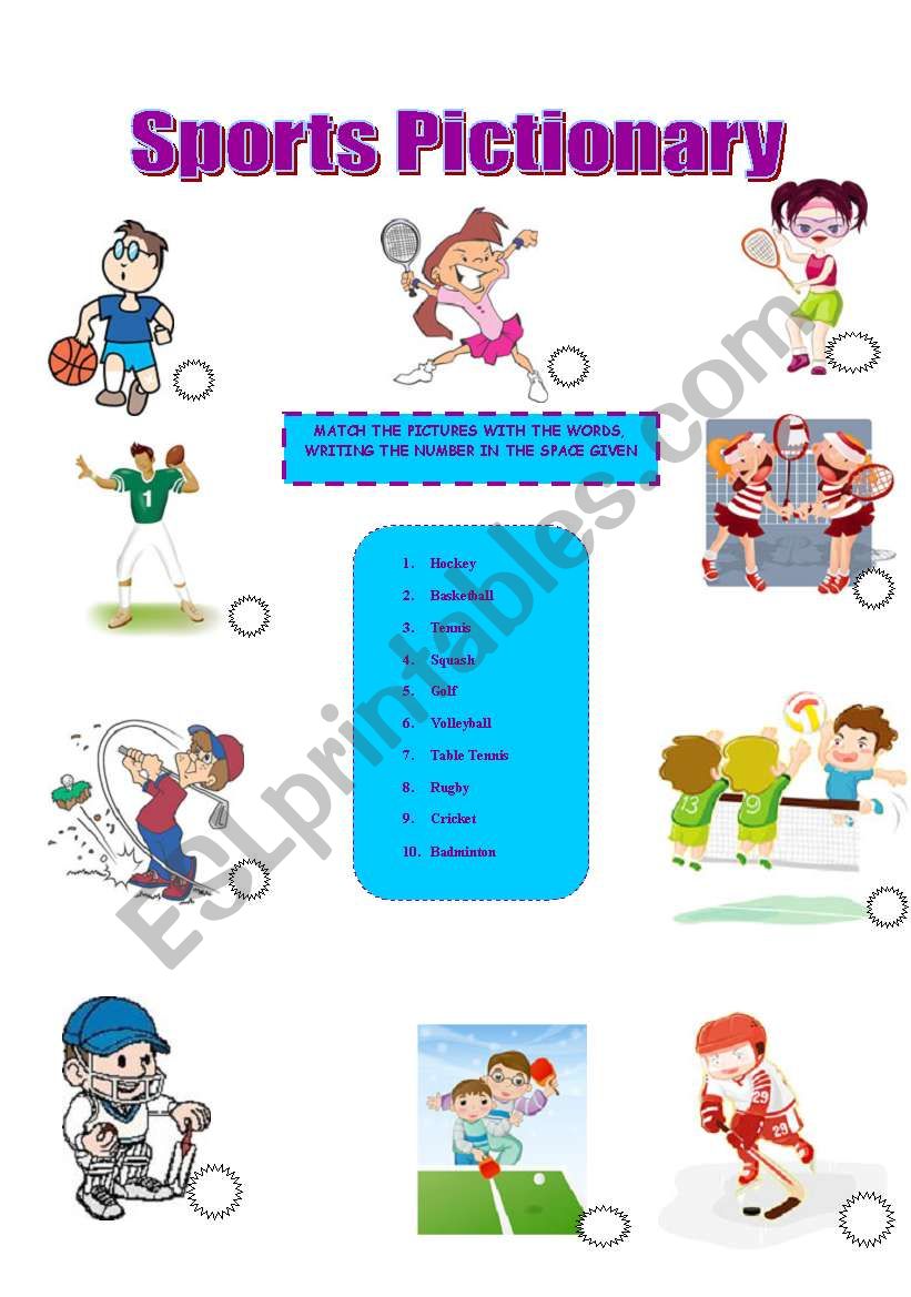 Sports Matching worksheet