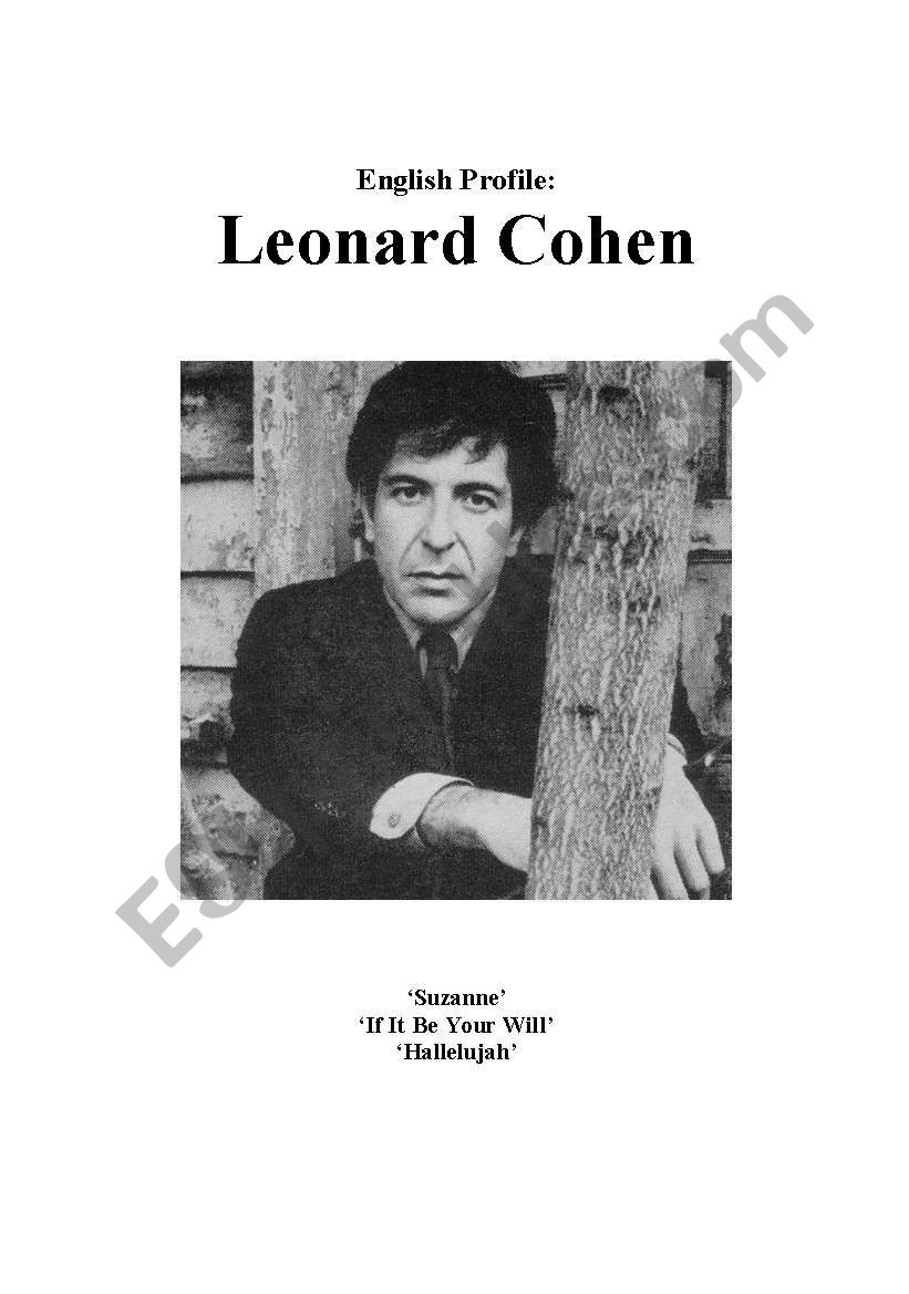 Leonard Cohen worksheet