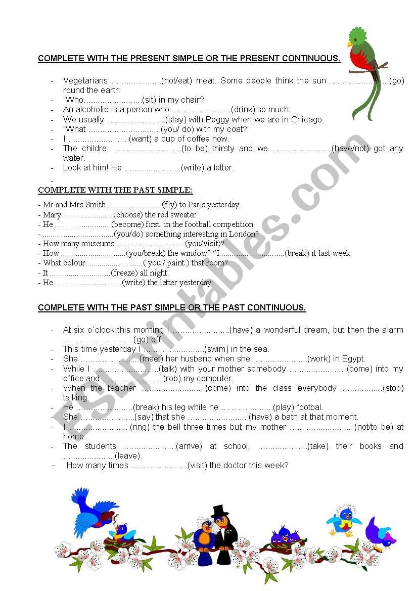 PRESENT & PAST TENSES worksheet