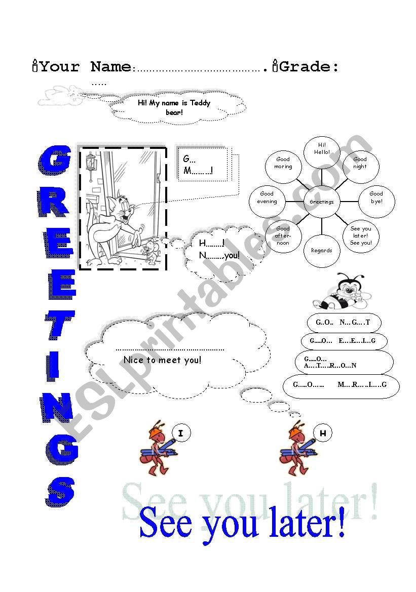 greetings worksheet