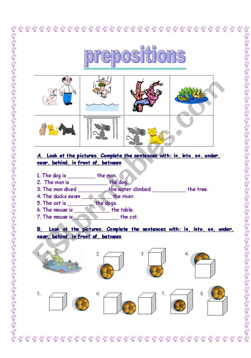 Prepositions 2/2 worksheet