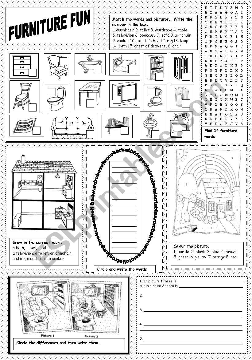 Furniture Fun worksheet