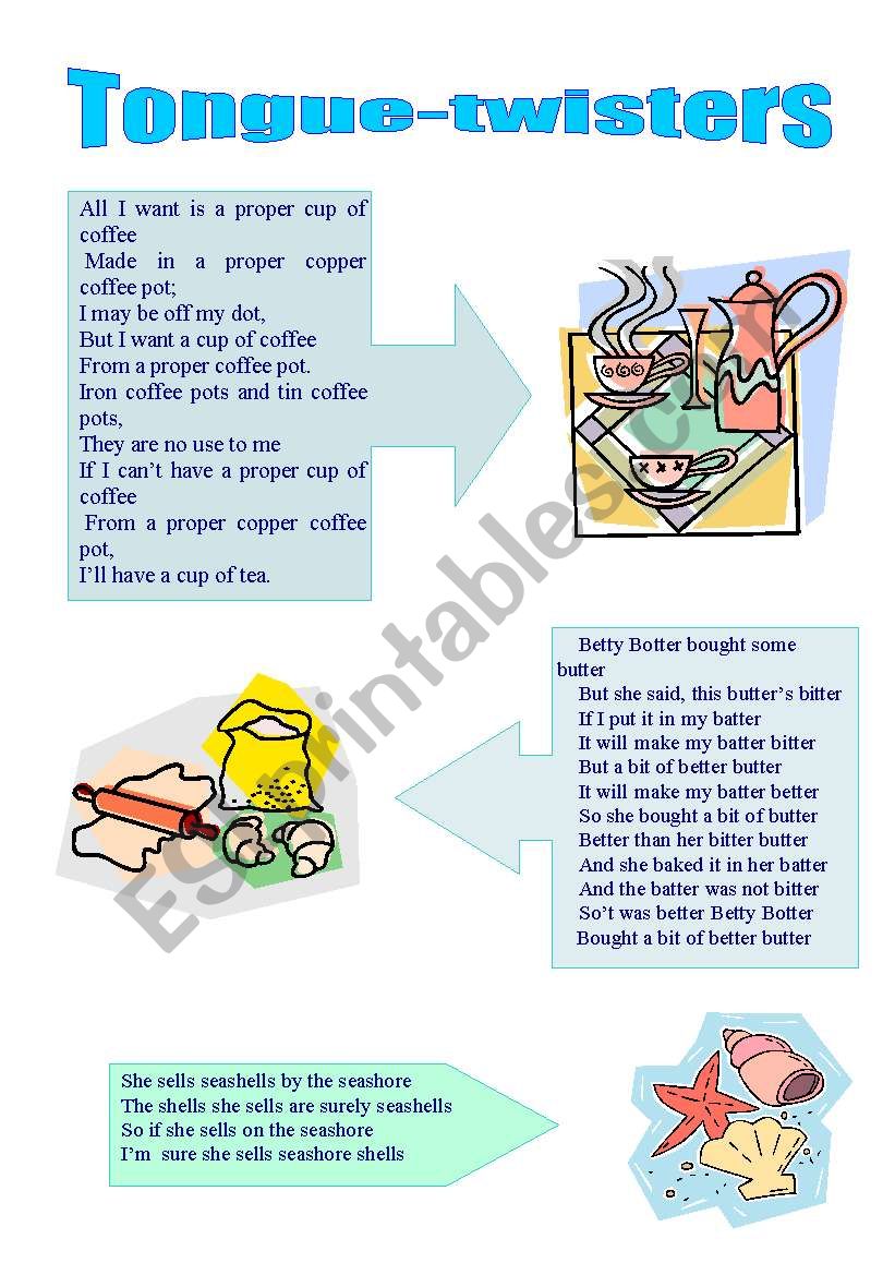 Tongue-twisters worksheet