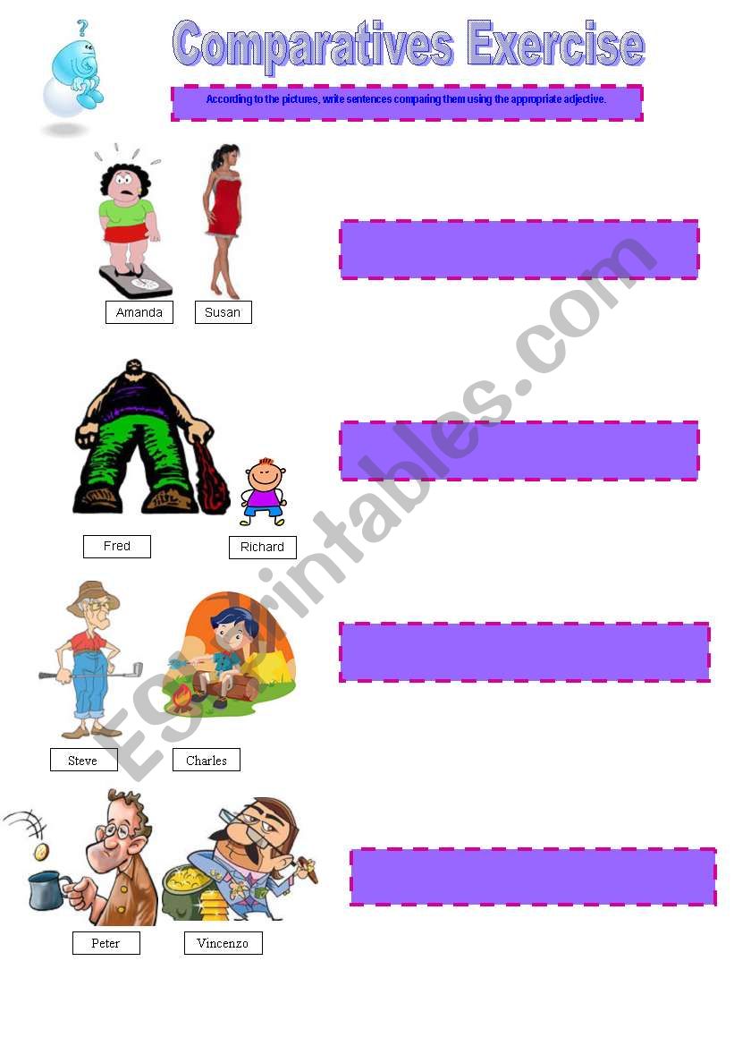 Comparatives Exercise worksheet