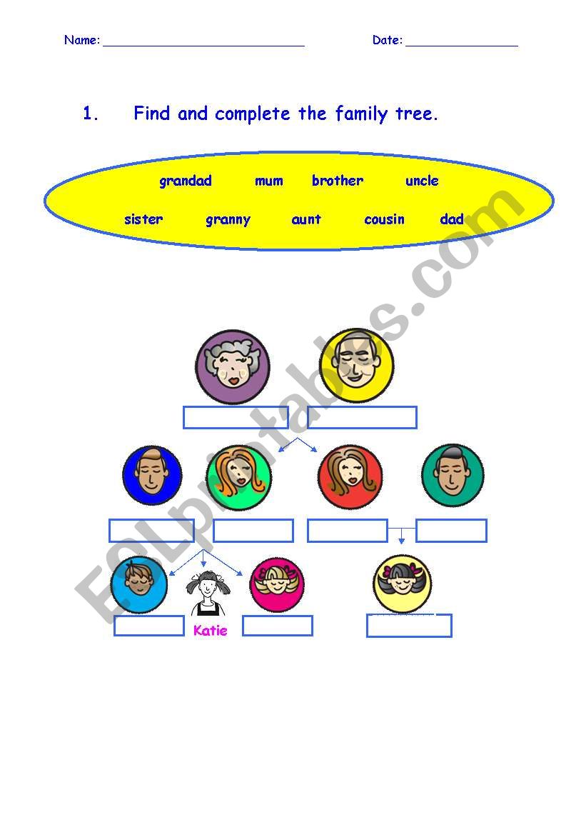 FAMILY TREE worksheet