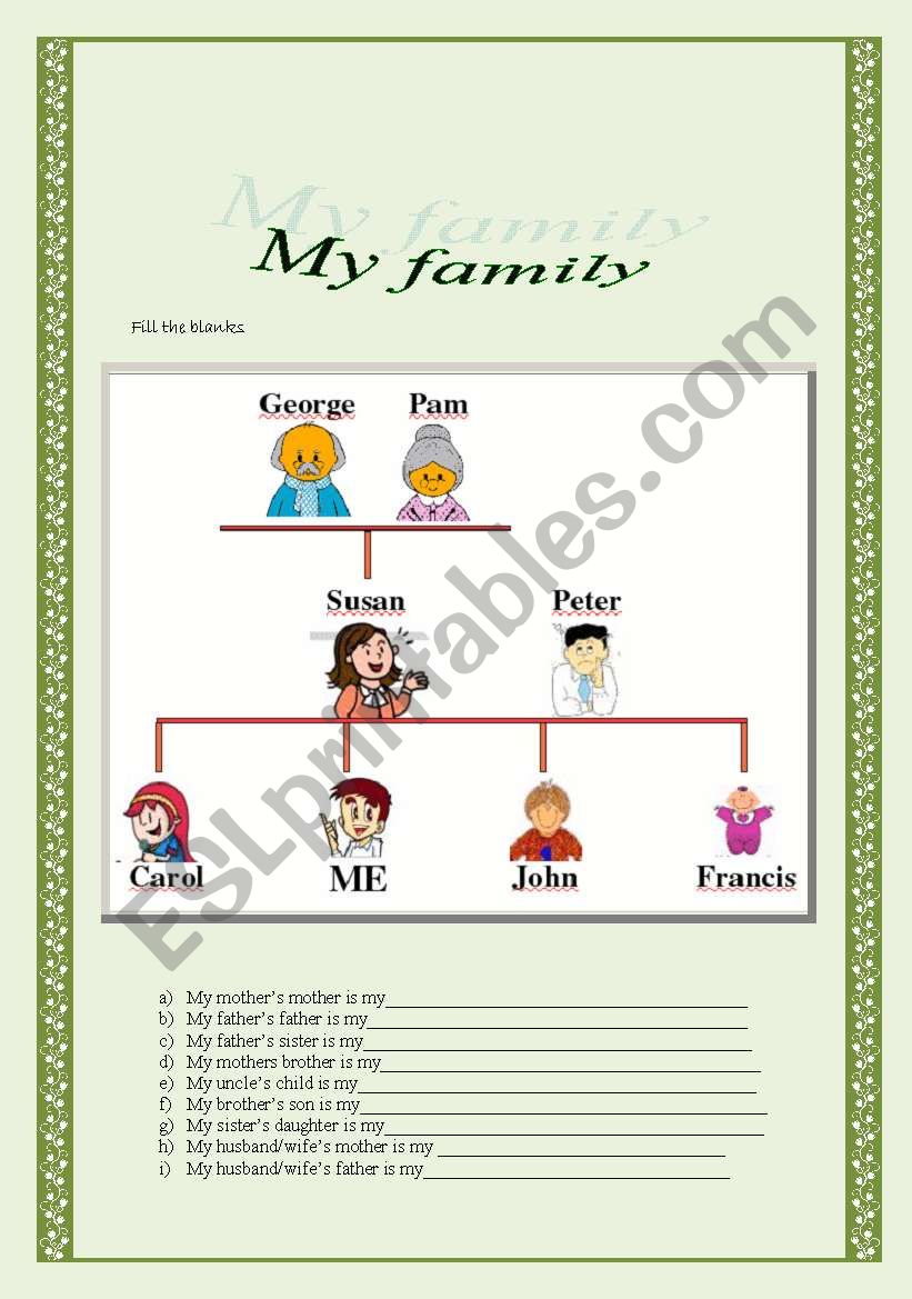 Family worksheet