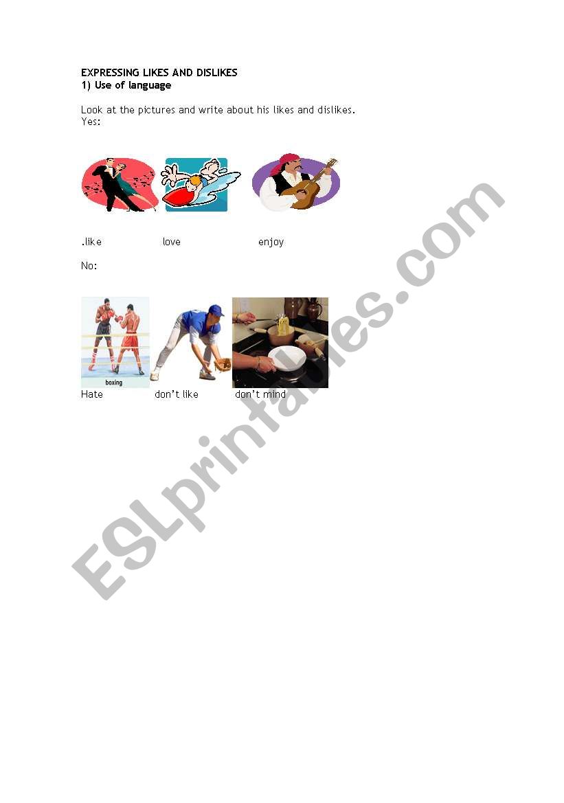 LIKES worksheet