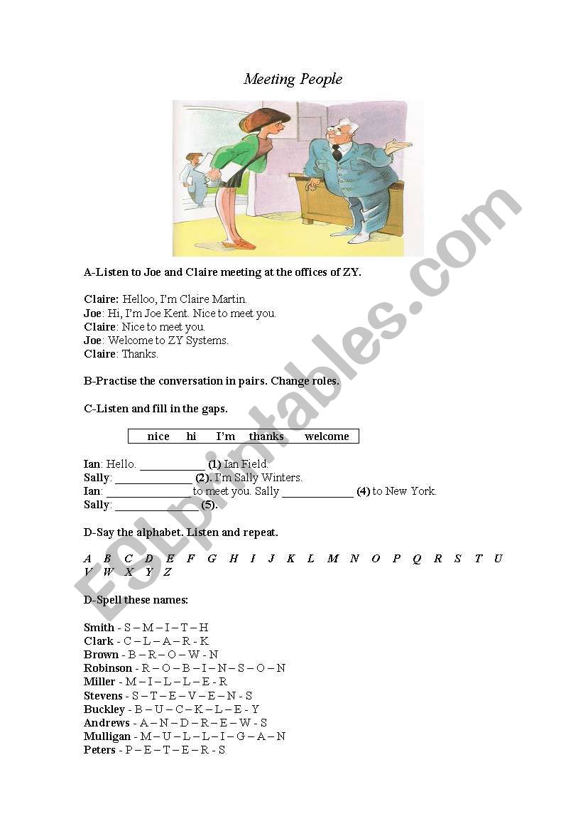 Alphabet and Spelling worksheet