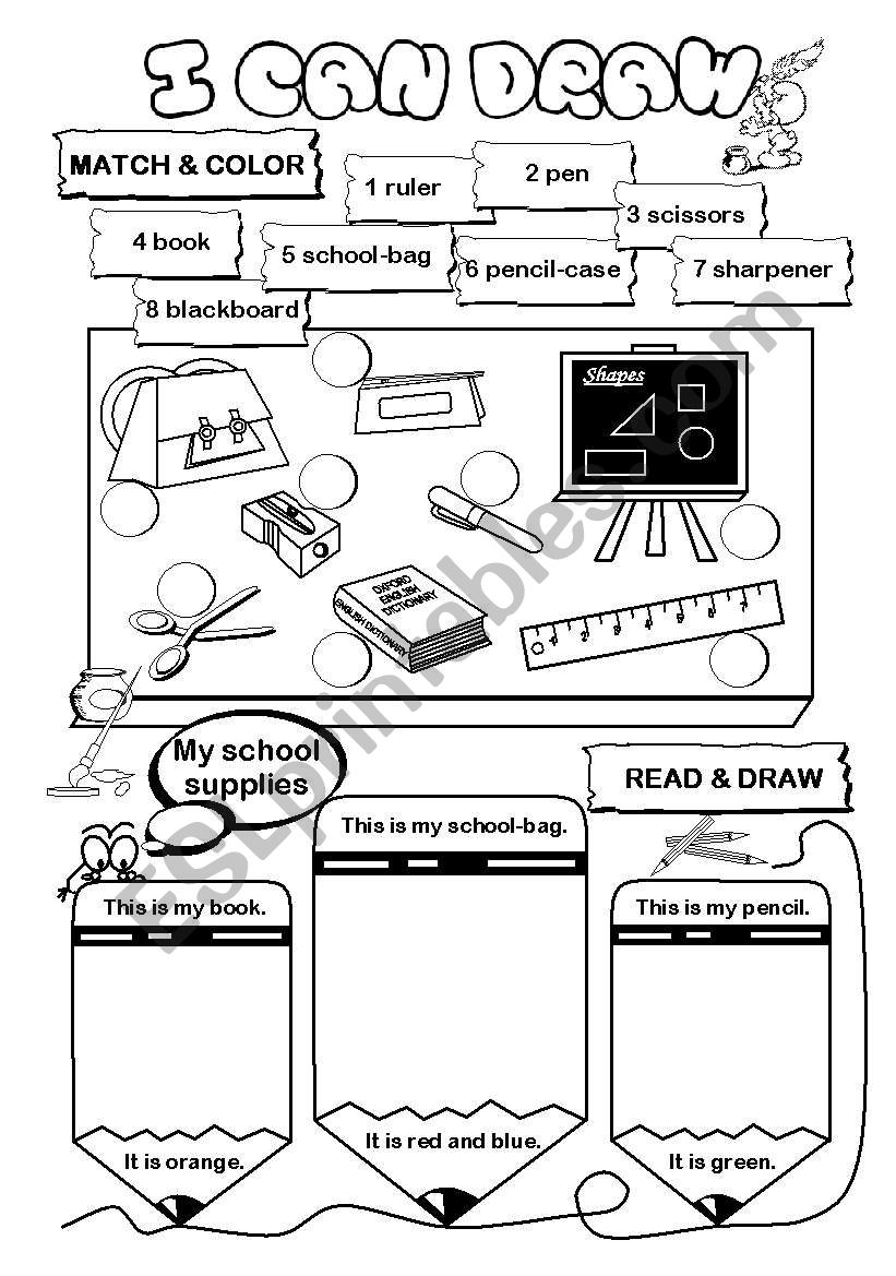 I can draw! (series) - school worksheet