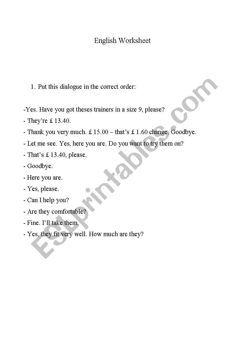FASHION  worksheet