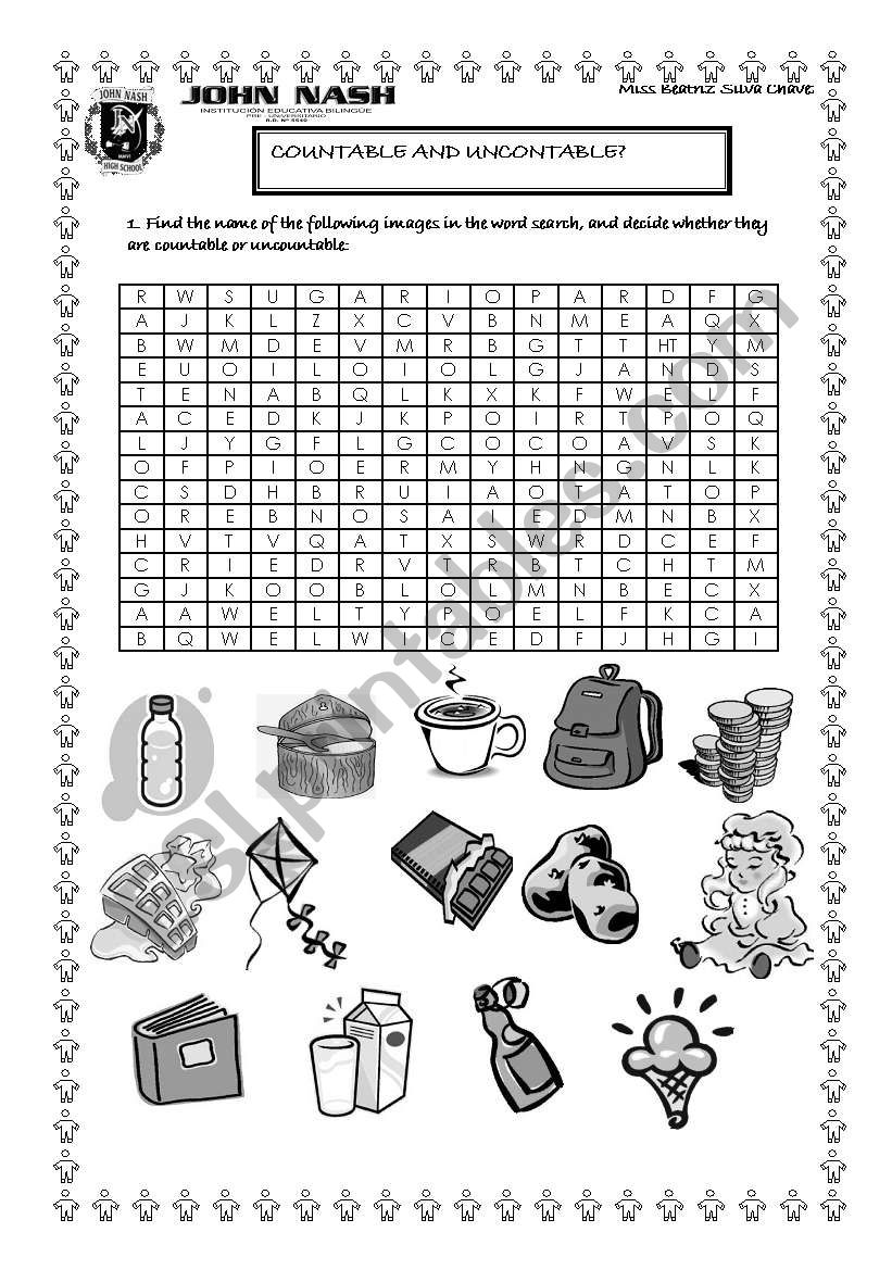 COUNTABLE AND UNCONTABLE NOIUNS