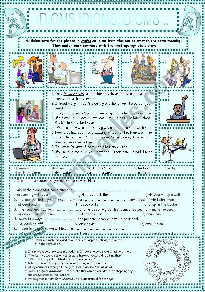 IDIOMS,IDIOMS,IDIOMS...(4) worksheet