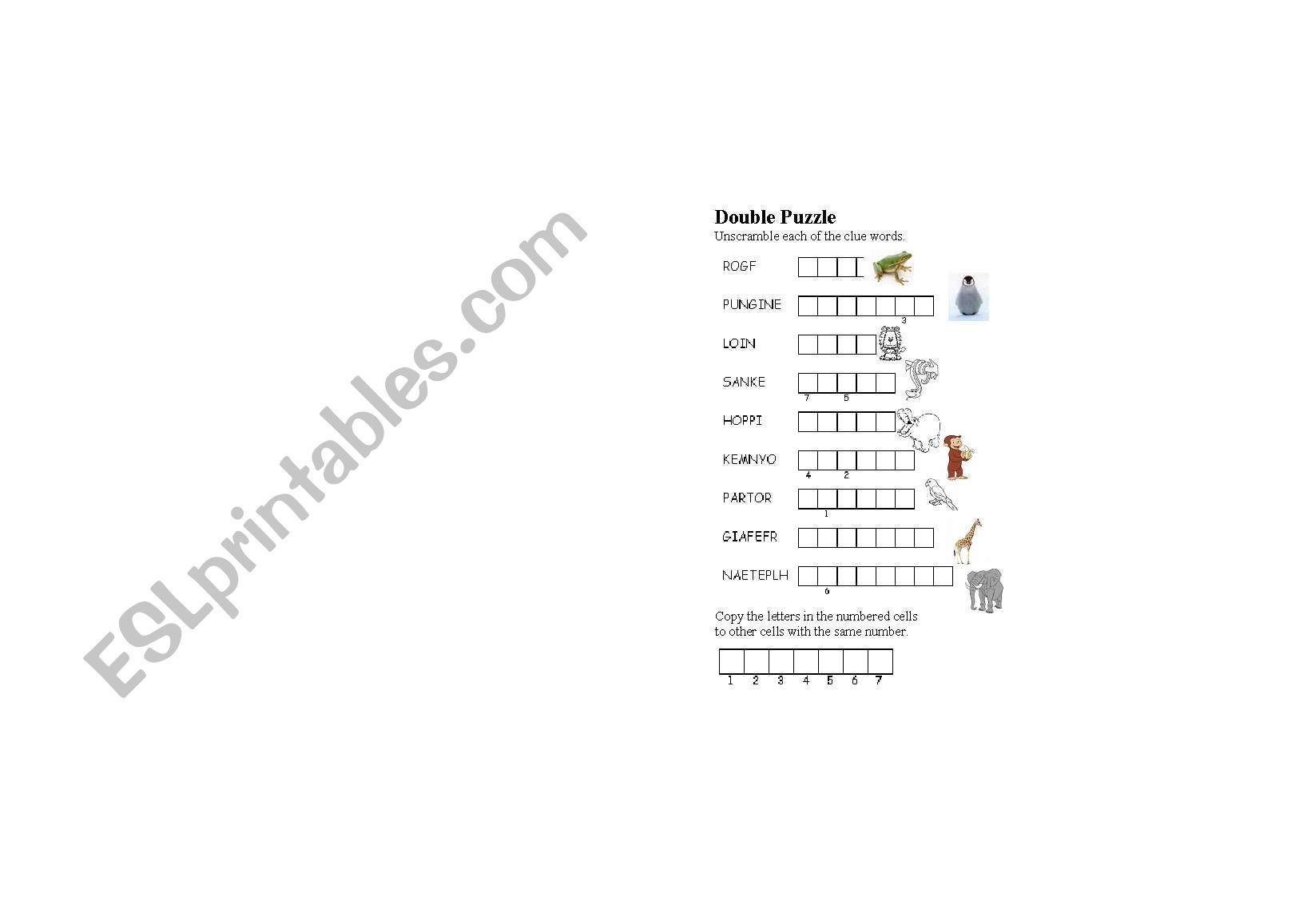 At the zoo! worksheet