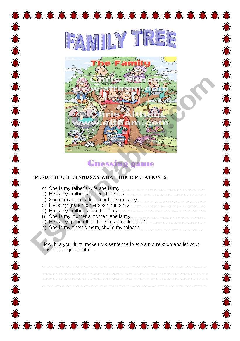 Family Tree worksheet