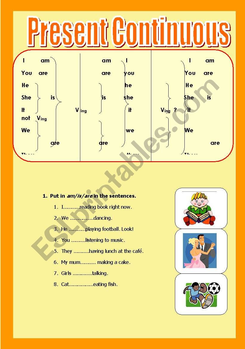 Present Continuous worksheet