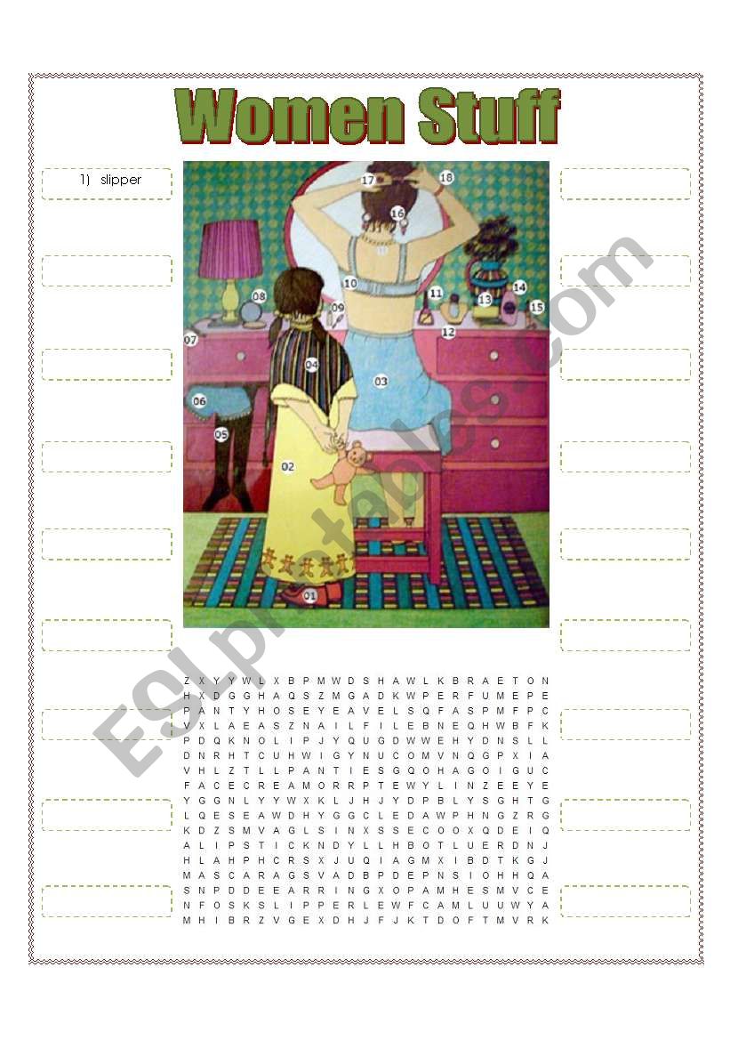 Women Vocabulary Puzzle (includes key)